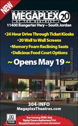 The ad lists the following as features of the Megaplex 20 at the District:  